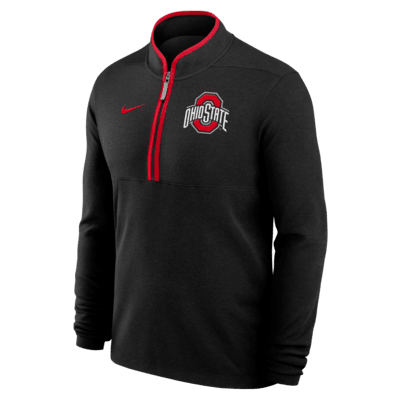 Ohio State Buckeyes Victory Men s Nike Dri FIT College 1 2 Zip Long Sleeve Top. Nike